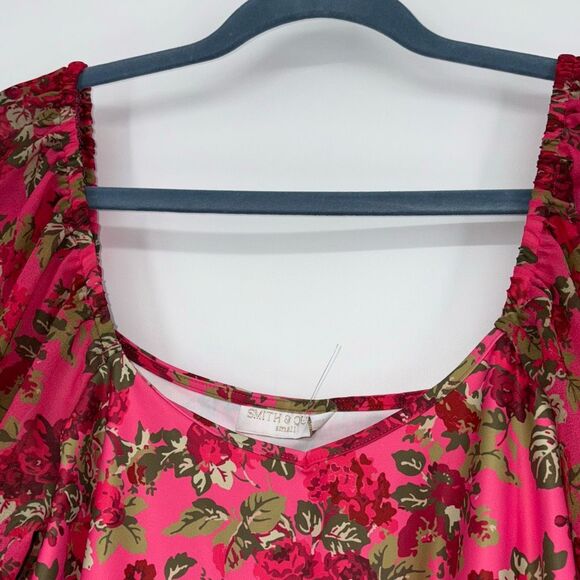 Smith & Quinn Off Shouder Floral Cropped Balloon sleeve Blouse Small - Picture 2 of 9